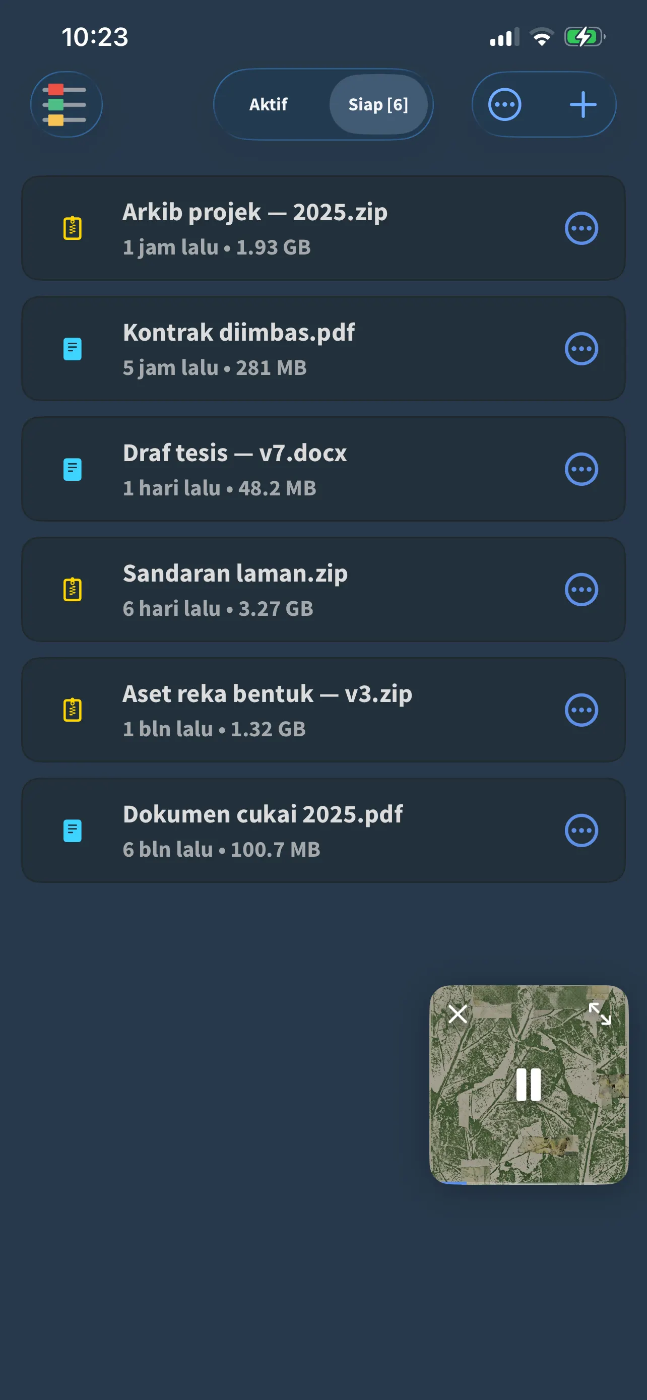 Senarai muat turun FoxFM dengan fail ZIP, PDF dan DOCX yang telah siap berserta saiznya