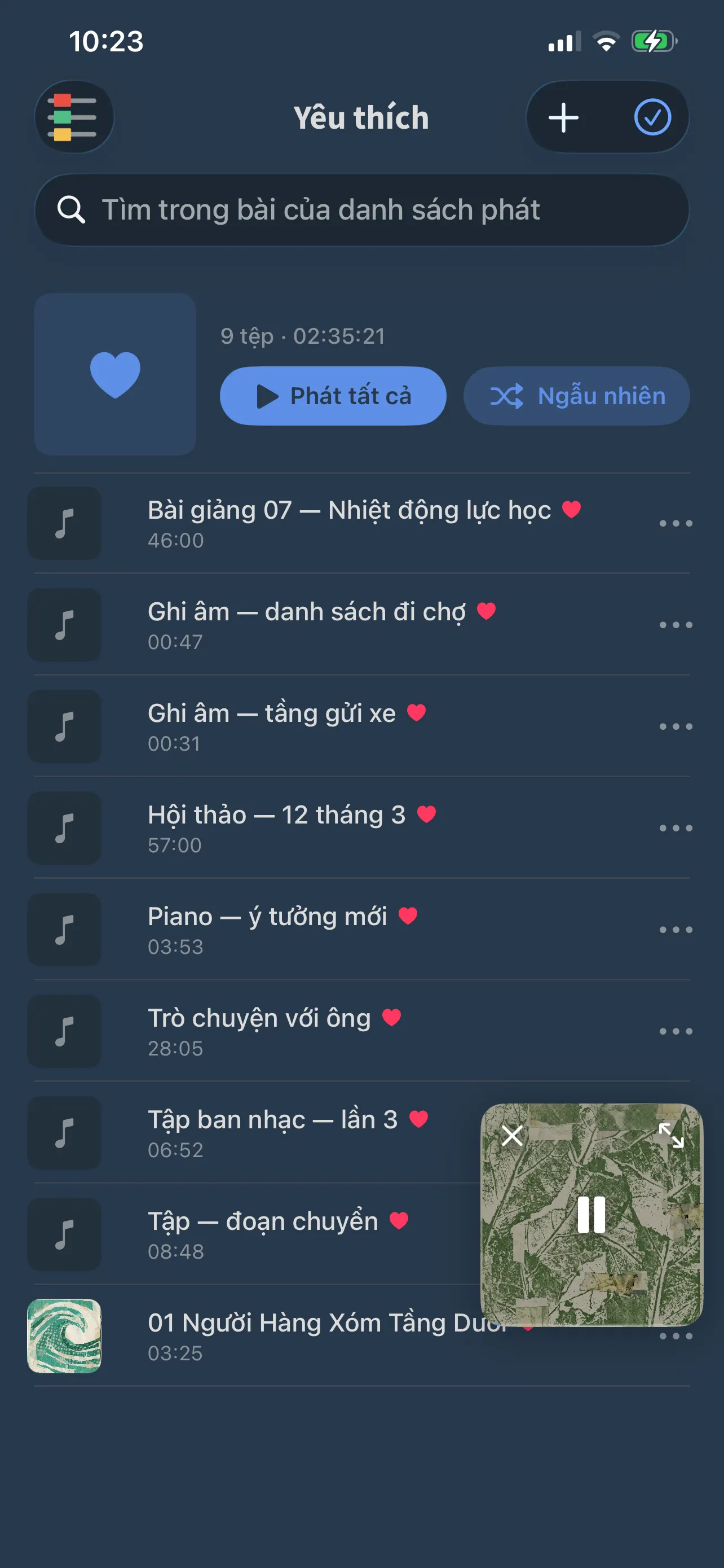 Danh sách Yêu thích trong FoxFM